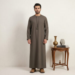 Authentic Emirati Style Earthy Taupe Thobe for Men