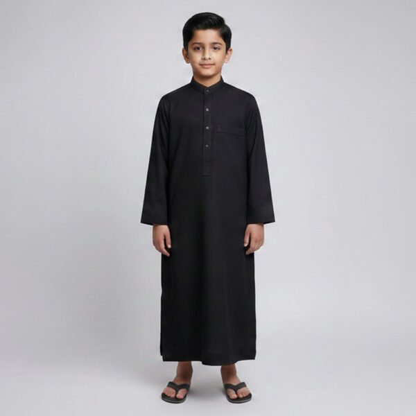 Black Arabic-Inspired Kids Jubba Thobe