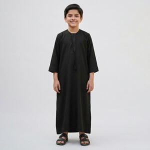 Black Omani Jubba Thobe for Boys