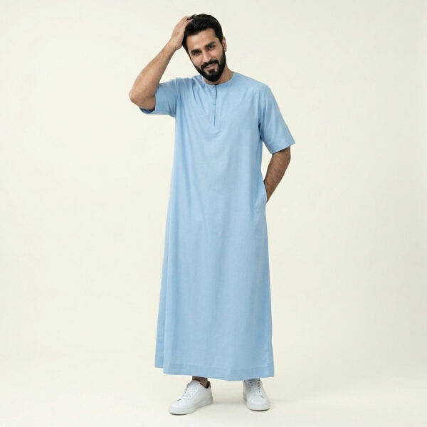 Casual-Short-Sleeve-Sky-Blue-Mens-Thobe.jpg Casual Short-Sleeve Sky Blue Mens Thobe
