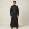 Classic Black Men's Embroidered Thobe