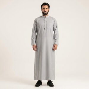 Classic Dove Grey Men's Arabic Thobe