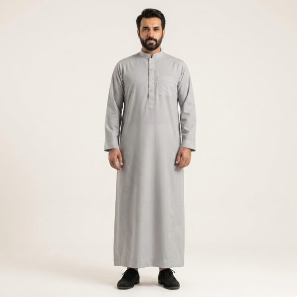 Classic-Dove-Grey-Mens-Arabic-Thobes.jpg Classic Dove Grey Men's Arabic Thobe