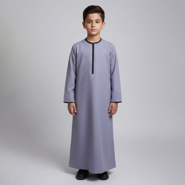 Classic Grey Designer Jubba Thobe for Boys