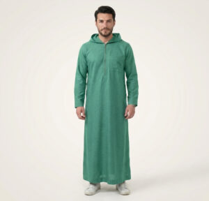 Classic Light Green Men's Hooded Thobe