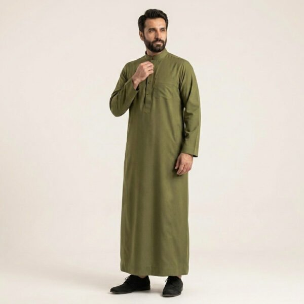 Classic Olive Green Men's Arabic Thobe