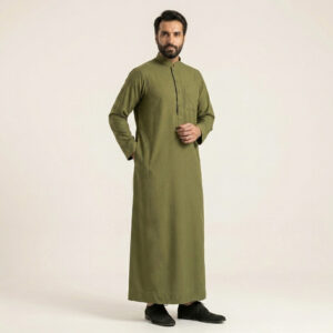 Classic Olive Green Men's Arabic Thobe