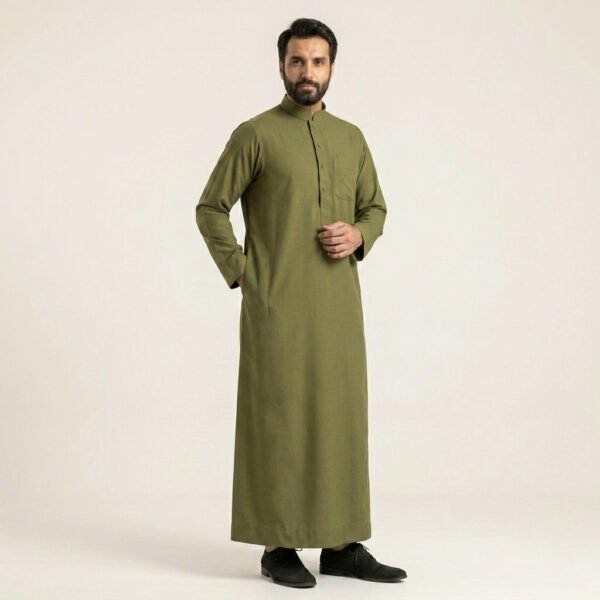 Classic Olive Green Men's Arabic Thobe