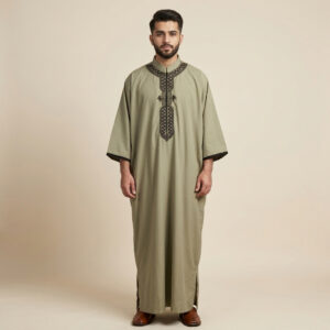 Classic Sage Color Men's Moroccan Thobe