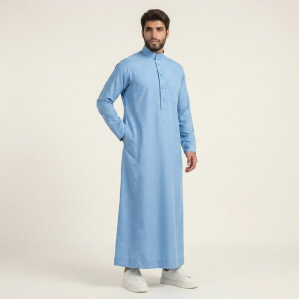 Classic-Sky-Blue-Mens-Arabic-Thobes-2.jpg Classic Sky Blue Men's Arabic Thobe