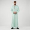 Contrast-Piping-Mint-Green-Mens-Thobes.jpg Contrast Piping Mint Green Men's Thobe