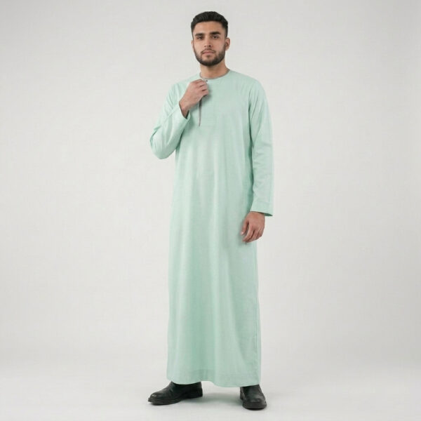 Contrast-Piping-Mint-Green-Mens-Thobes-2.jpg Contrast Piping Mint Green Men's Thobe