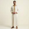 Elegant-Off-White-Embroidered-Moroccan-Thobe-for-Men.jpeg Elegant Off-White Embroidered Moroccan Thobe for Men