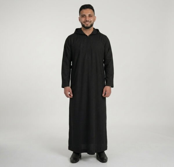 Executive Onyx Black Men's Hooded Thobe