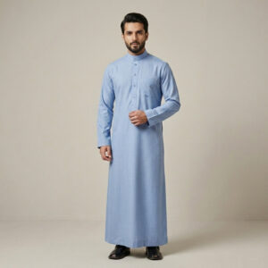 Executive Sky Blue Men's Cashmere Wool Thobe