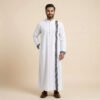 Executive-White-Arabic-Inspired-Embroidered-Thobe-for-Men.jpg Executive White Arabic Inspired Embroidered Thobe for Men