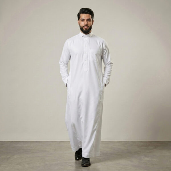 Executive White Men's Cashmere Wool Thobe