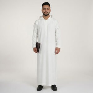 Executive White Men's Hooded Thobe