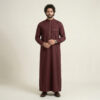 Gold Contrast Men's Maroon Thobe