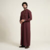 Gold Contrast Men's Maroon Thobe