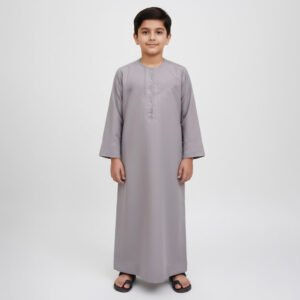 Light Grey Designer Jubba Thobe for Boys