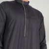 Men’s Black Thobe With Piping