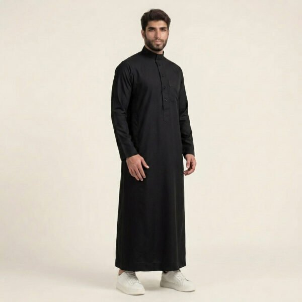 Midnight Black Men's Arabic Thobes