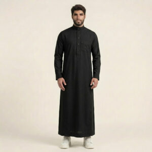 Midnight Black Men's Arabic Thobes