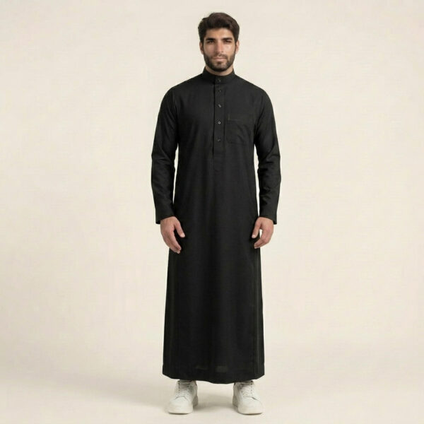 Midnight Black Men's Arabic Thobes