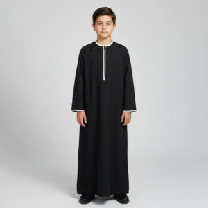 Midnight Onyx Black Kids Design Thobe