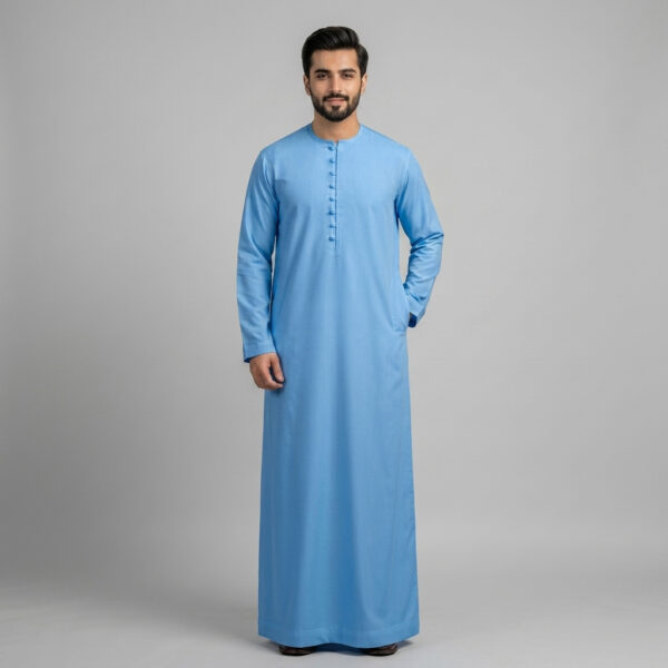 Minimalist Sky Blue Men's Thobe