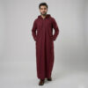 Modern Hooded Men's Maroon Thobe