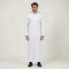Modern Hooded White Thobe for Men
