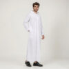 Modern Hooded White Thobe for Men