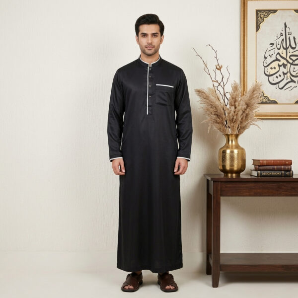 Modern Saudi Designer Men's Silk Thobe