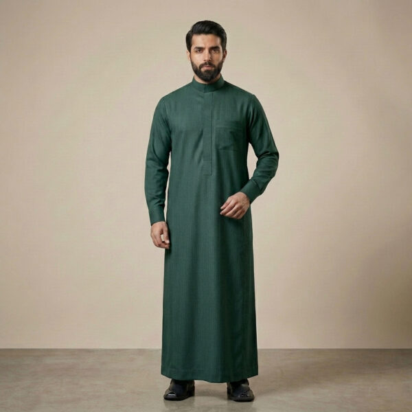 Modren-Forest-Green-Mens-Cashmere-Wool-Thobe.jpg Modren Forest Green Men's Cashmere Wool Thobe