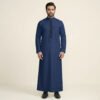Navy Blue Men's Embroidered Thobe