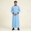 Navy-Contrast-Collar-Cuffs-Sky-Blue-Thobes.jpg Navy Contrast Collar & Cuffs Sky Blue Thobe
