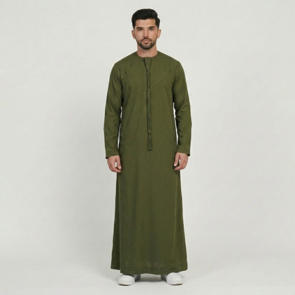 Olive Green Men's Emirati Thobe