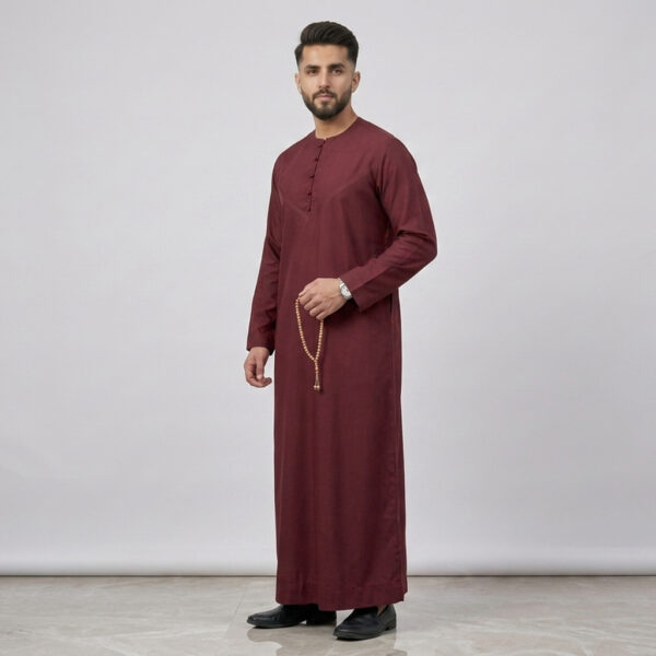 Omani Style Men's Maroon Thobe