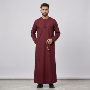 Omani Style Men's Maroon Thobe