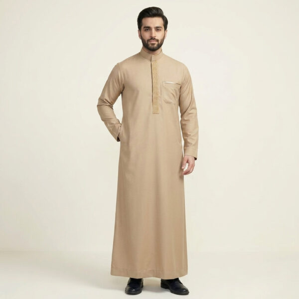 Premium-Beige-Embroidered-Thobe-for-Men.jpg Premium Beige Embroidered Thobe for Men