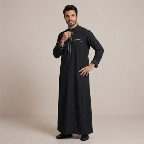 Premium Black Designer Thobe For Men