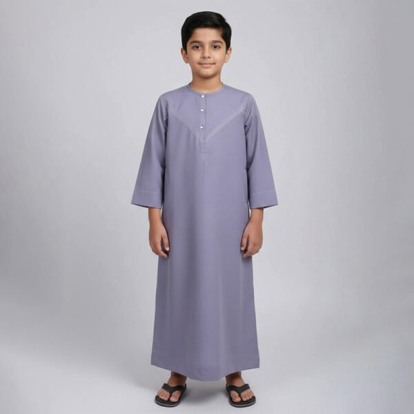 Premium Davy Grey Jubba Thobe for Boys