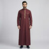 Premium Embroidered Men's Maroon Thobe
