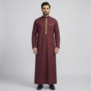 Premium-Embroidered-Mens-Maroon-Thobes.jpeg Premium Embroidered Men's Maroon Thobe