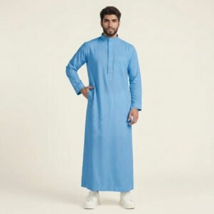 Premium-Saudi-Sky-Blue-Mens-Thobe.jpg Premium Saudi Sky Blue Men's Thobe