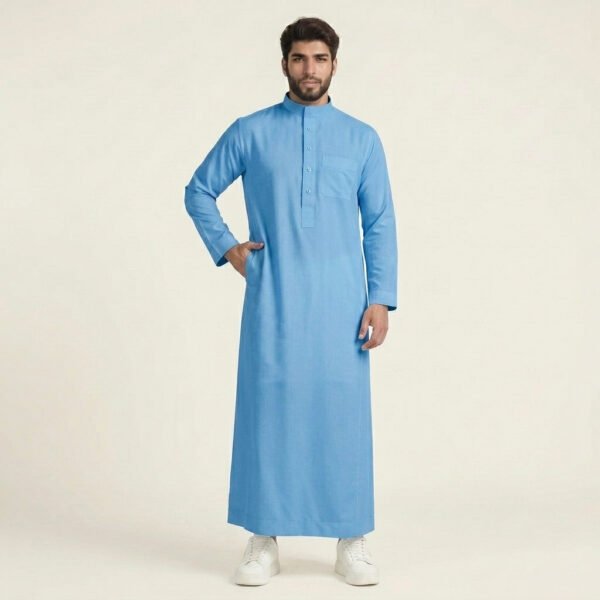 Premium-Saudi-Sky-Blue-Mens-Thobe.jpg Premium Saudi Sky Blue Men's Thobe