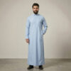 Premium Sky-Blue Arabic Men's Cashmere Wool Thobe
