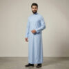 Premium Sky-Blue Arabic Men's Cashmere Wool Thobe
